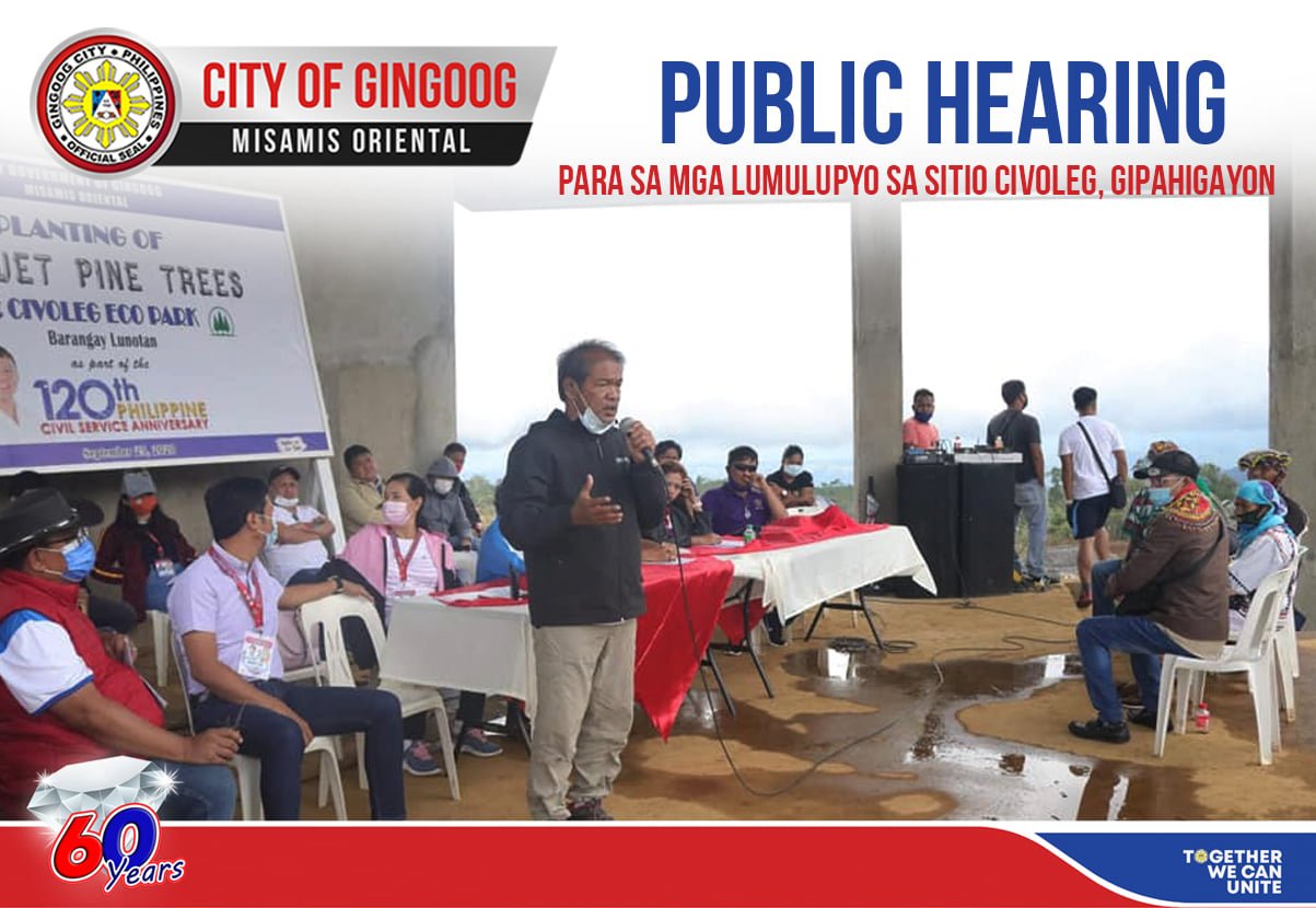 Public Hearing para sa mga lumulupyo sa Sitio Civoleg, Gipahigayon